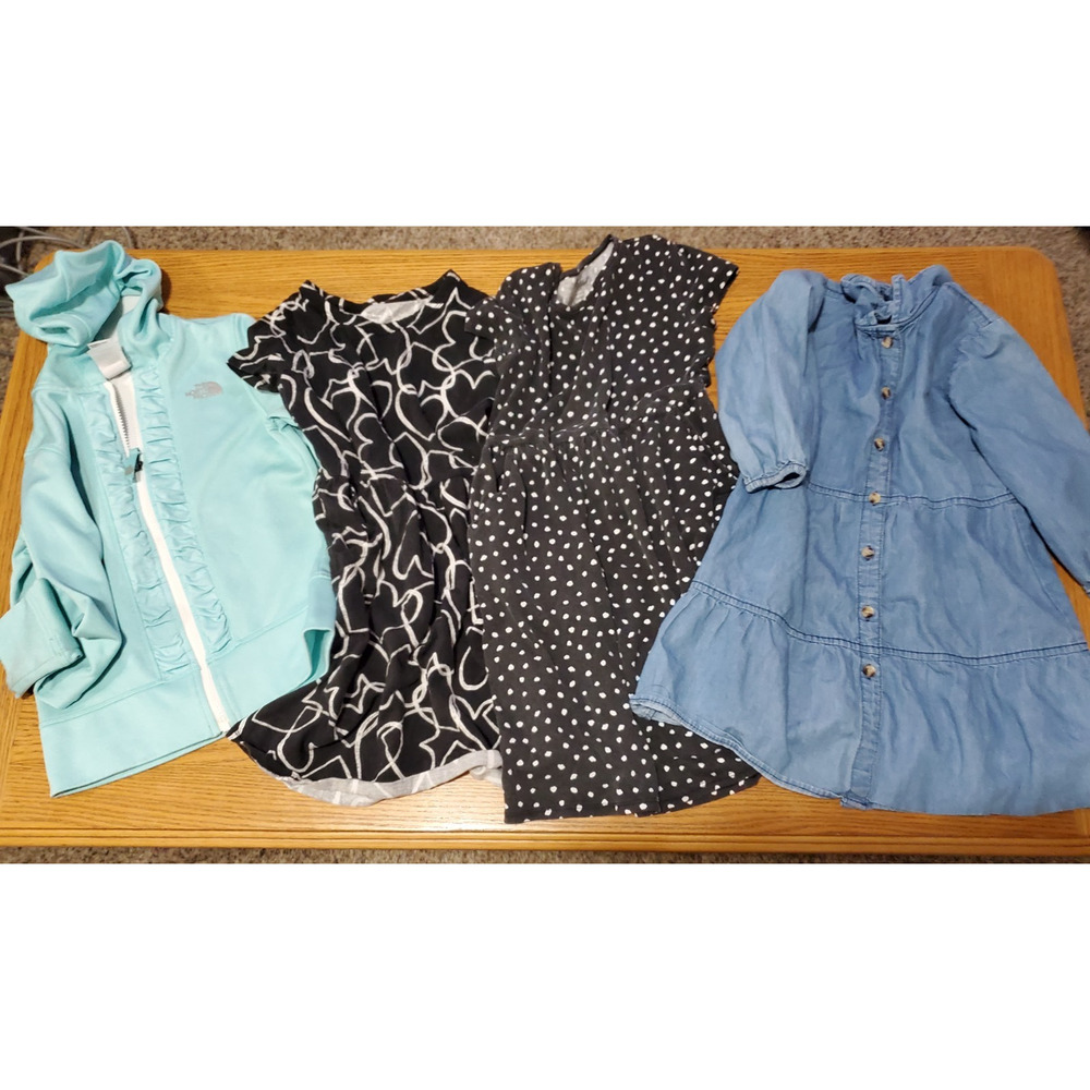 Girls Clothing Lot 4 pieces Size 7/8 Hoodie Dresses Jumping Beans Wonder Nation